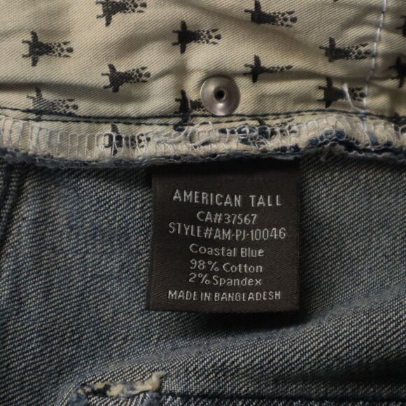 American Tall Carman Men's 35Wx35L Tapered Slim Fit Low Rise Jeans Coastal Blue - Picture 9 of 16